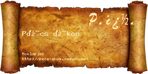 Pécs Ákos névjegykártya
