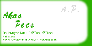 akos pecs business card